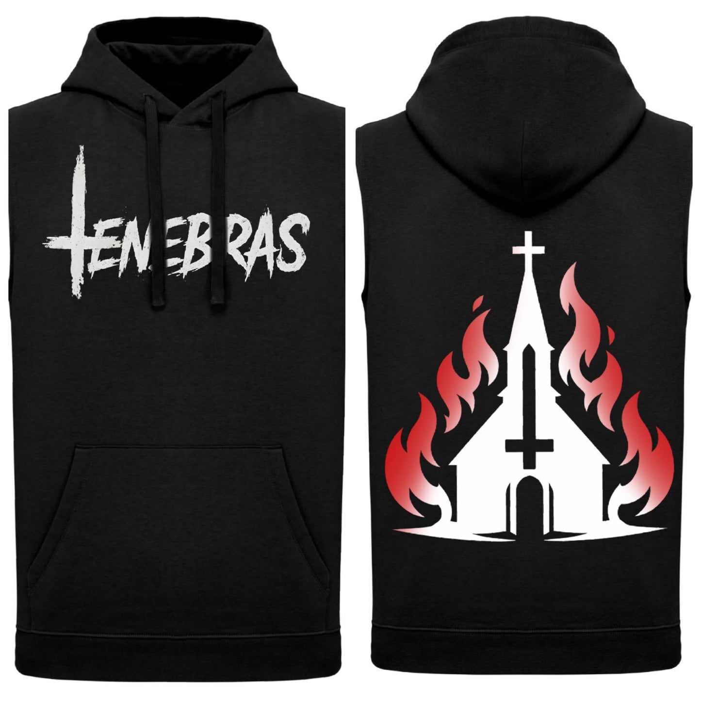 Hoodies sans manche- burning church