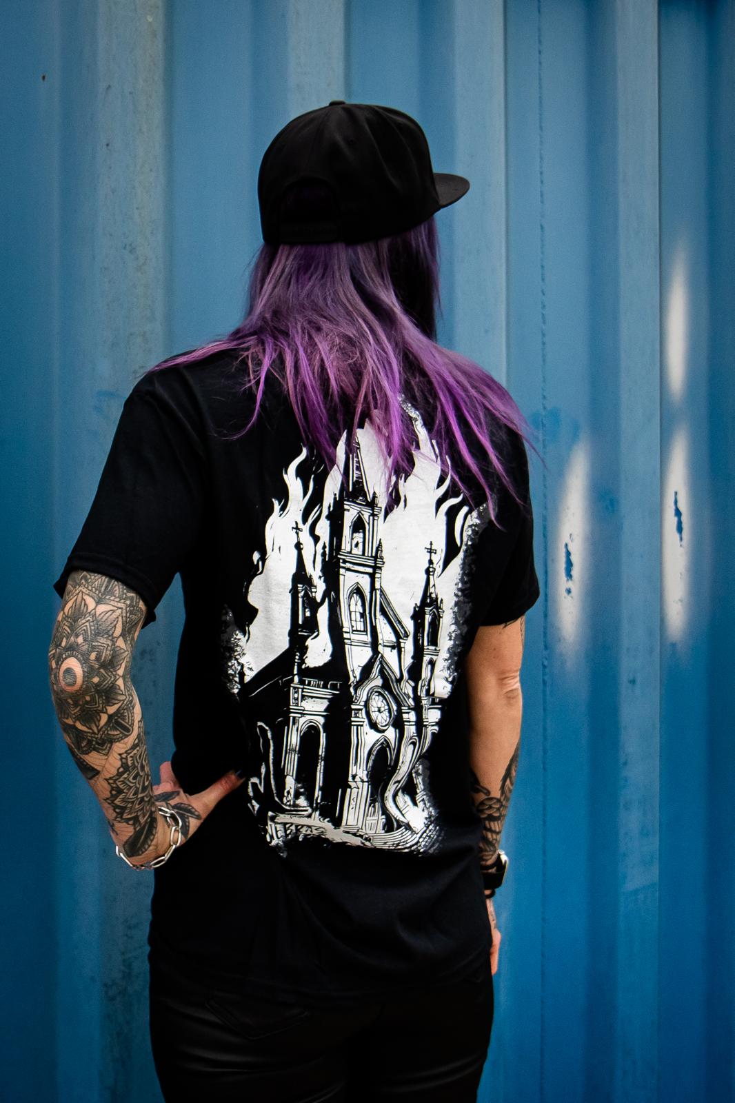 T-shirt Burning church